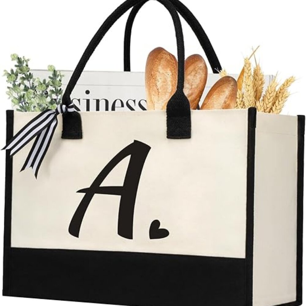 Canvas Tote Bag, Personalized Beach Jute Bag Present for Women Holiday,Friends